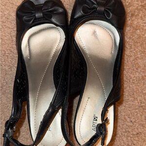 Apt. 9 Black Heels with Bow Detail